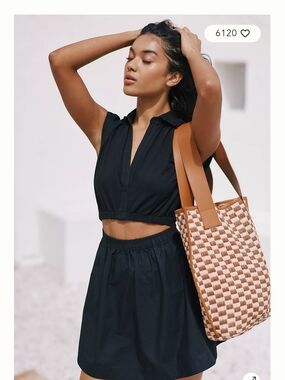 Anthropologie Short-Sleeve Cutout Mini Dress